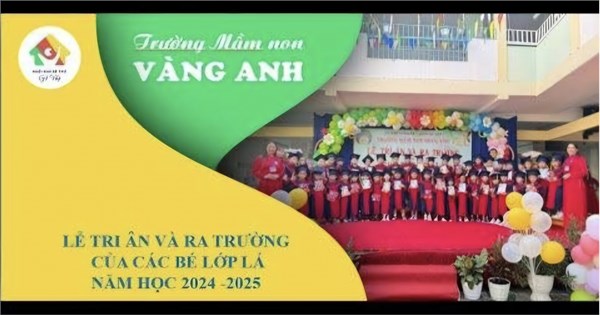 Lễ tri ân và ra trường của các bé lớp Lá năm học 2024 - 2025 Trường Mầm non Vàng Anh.