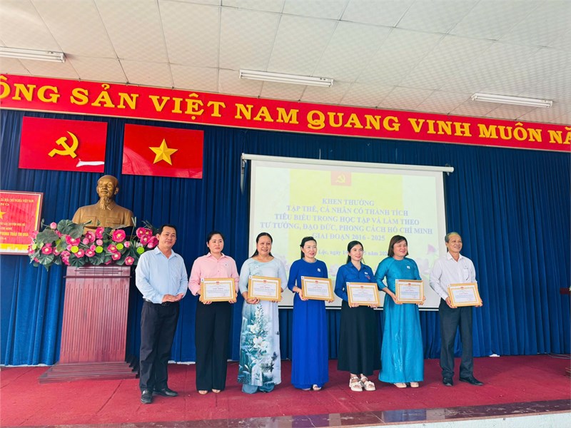 Trường Mầm non Vành Khuyên tham dự Hội nghị kỷ niệm 135 năm ngày sinh của Chủ tịch Hồ Chí Minh, tổng kết 10 năm thực hiện Chỉ thị 05-CT/TW của Bộ Chính trị và vinh dự được khen thưởng tập thể Chi bộ Mầm non Vành Khuyên và Đồng chí Phạm Thị Thuý Vân có thành tích tiêu biểu trong học tập và làm theo tư tưởng đạo đức phong cách Hồ Chí Minh giai đoạn 19/5/2016- 19/5/2025