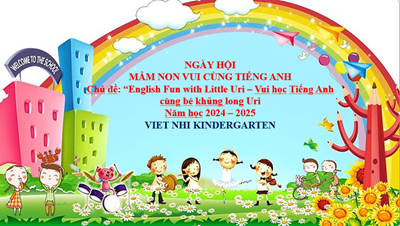 Các bé trường mầm non việt nhi ngày hội  mầm non vui cùng tiếng anh 