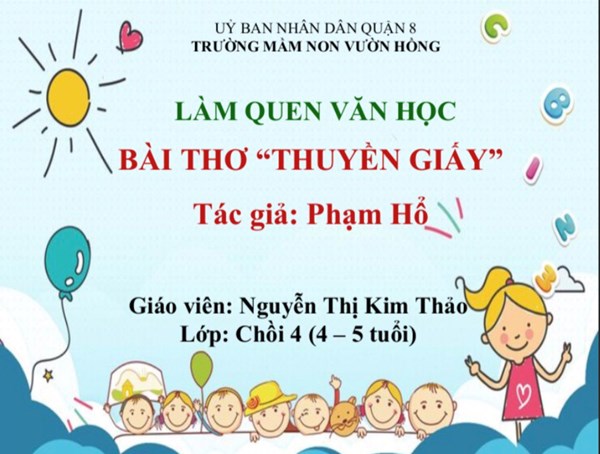 Làm quen văn học: bài thơ  thuyền giấy 