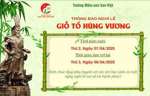 Thông báo lịch nghỉ lễ Giỗ tổ Hùng Vương